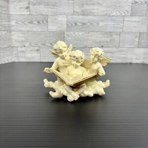 House of Lloyd Cherished Moments Cherub Angel Trio Statue‎ Reading Book